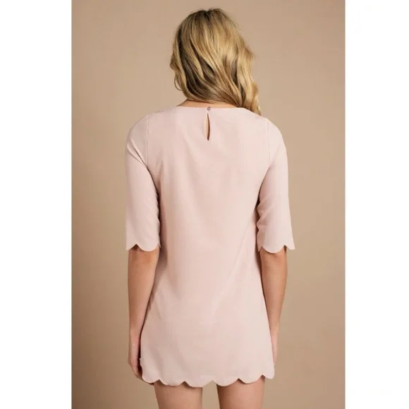 Tobi Blush Pink Scalloped Shift Dress - Picture 4 of 7